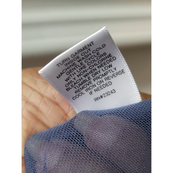 New York & Company Blouse Women's Size Large Purple White 100% Polyester - Picture 10 of 11